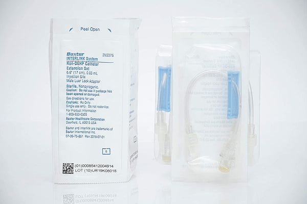 IV Catheter Extension Set, Standard Bore, INTERLINK Injection Site, Male Luer  Lock Adapter, 0.9mL 