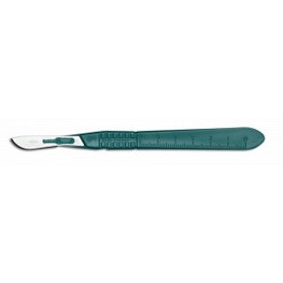 Bard-Parker™ Conventional No. 10 Stainless Steel Scalpel/ Plastic Nonslip Grip Handle with Centimeter Scale Sterile Disposable