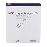 BD 382533 Peripheral IV Catheter Insyte™ Autoguard™ BC 20 Gauge 1 Inch Button Retracting Safety Needle