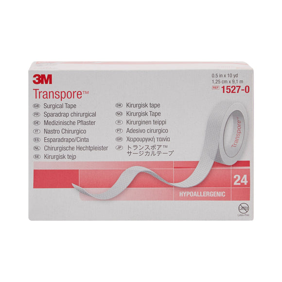 3M™ 1527-0 Transpore™ Porous Plastic Medical Tape 1/2 Inch X 10 Yard Transparent Non-Sterile