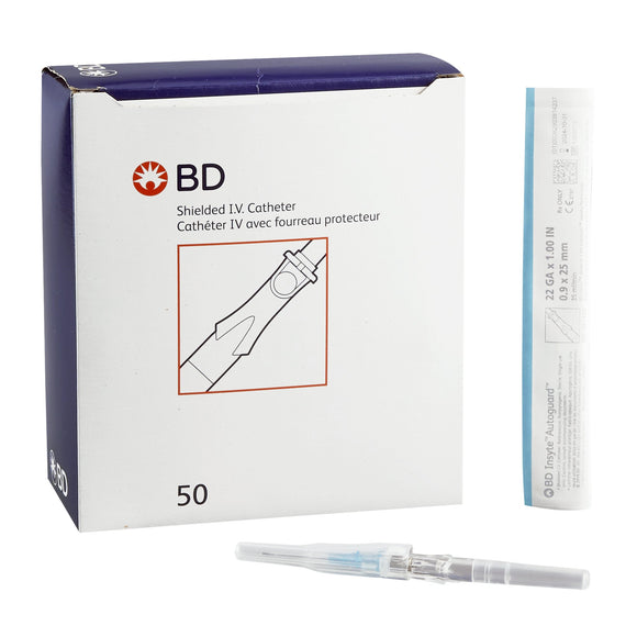 BD 381423 Peripheral IV Catheter Insyte™ Autoguard™ 22 Gauge 1 Inch Retracting Safety Needle