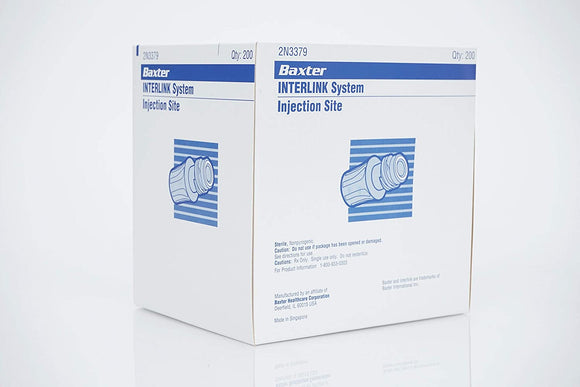 Baxter 2N3379 Interlink Injection Site, Case of 800