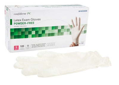 McKesson Confiderm® Latex Exam Glove, Small, Ivory