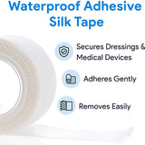 Silk Tape Silk-Like Cloth Medical Tape, 2 Inch x 10 Yard, White