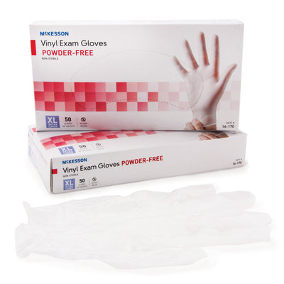 McKesson Confiderm® Vinyl Exam Glove, Extra Large, Clear