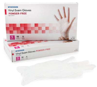 McKesson Confiderm® Vinyl Exam Glove, Small, Clear