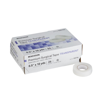 McKesson Plastic Medical Tape, 1/2 Inch x 10 Yard, Transparent