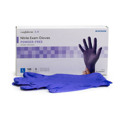 McKesson Confiderm® 3.0 Nitrile Exam Glove, Large, Blue