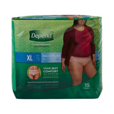 Depend FIT-FLEX Absorbent Underwear, X-Large, Tan, 45" to 54" Waist